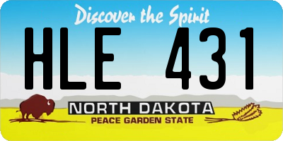 ND license plate HLE431