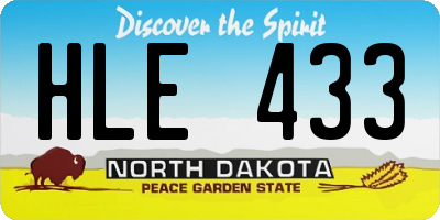 ND license plate HLE433