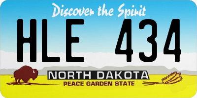 ND license plate HLE434