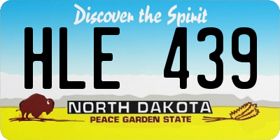 ND license plate HLE439