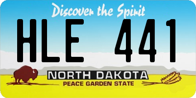 ND license plate HLE441