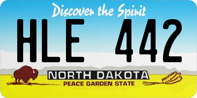 ND license plate HLE442