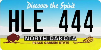 ND license plate HLE444