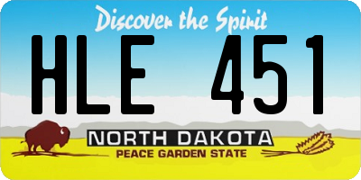 ND license plate HLE451