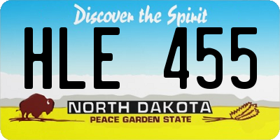 ND license plate HLE455