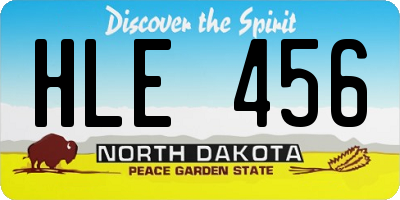 ND license plate HLE456