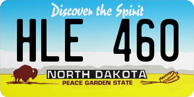 ND license plate HLE460