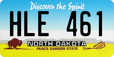 ND license plate HLE461