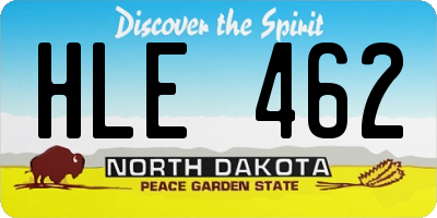 ND license plate HLE462