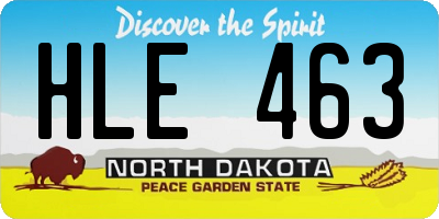 ND license plate HLE463