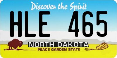 ND license plate HLE465