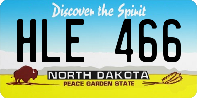 ND license plate HLE466