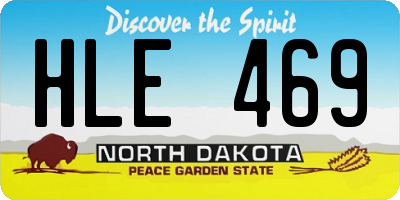 ND license plate HLE469
