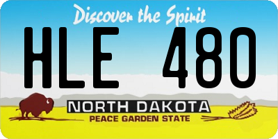 ND license plate HLE480