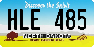 ND license plate HLE485