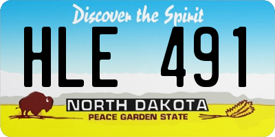 ND license plate HLE491