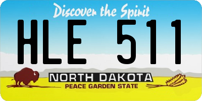 ND license plate HLE511