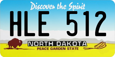 ND license plate HLE512