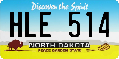 ND license plate HLE514