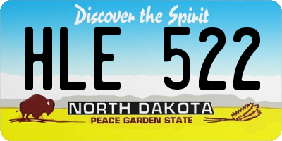 ND license plate HLE522