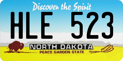 ND license plate HLE523