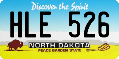 ND license plate HLE526