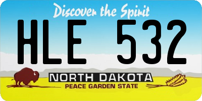 ND license plate HLE532