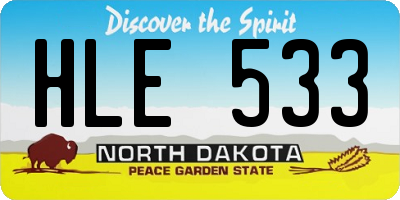 ND license plate HLE533