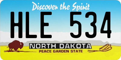 ND license plate HLE534