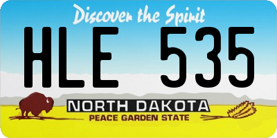 ND license plate HLE535