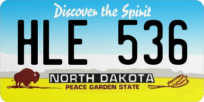 ND license plate HLE536