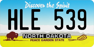 ND license plate HLE539