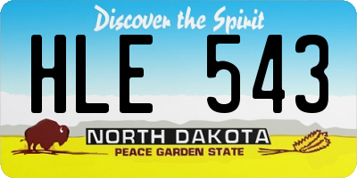 ND license plate HLE543