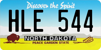 ND license plate HLE544
