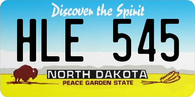 ND license plate HLE545