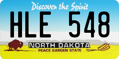 ND license plate HLE548