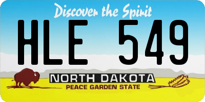 ND license plate HLE549