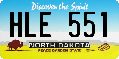 ND license plate HLE551