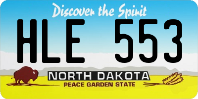 ND license plate HLE553