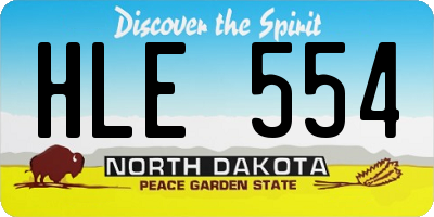 ND license plate HLE554