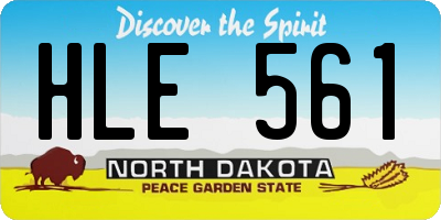 ND license plate HLE561