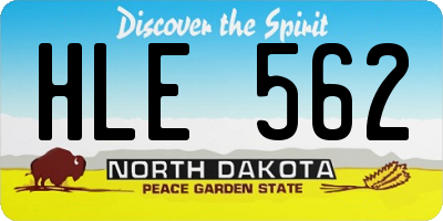 ND license plate HLE562