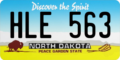 ND license plate HLE563