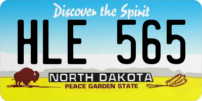 ND license plate HLE565