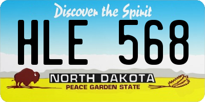 ND license plate HLE568