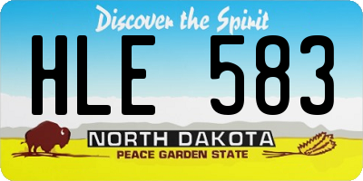 ND license plate HLE583