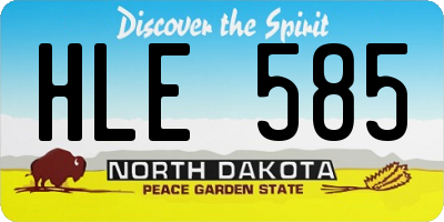 ND license plate HLE585