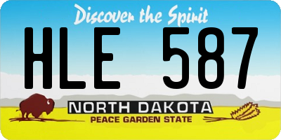 ND license plate HLE587