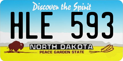 ND license plate HLE593