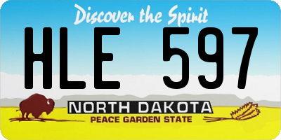 ND license plate HLE597